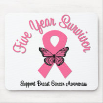 Breast Cancer 5 Year Survivor Mouse Pads