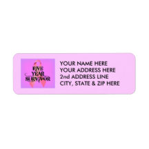 Breast Cancer 5 Year Survivor Return Address Label