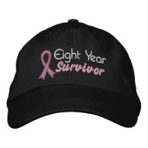 Breast Cancer 8 Year Survivor Embroidered Baseball Cap