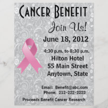 Breast Cancer Awareness Benefit Grey Floral Flyer