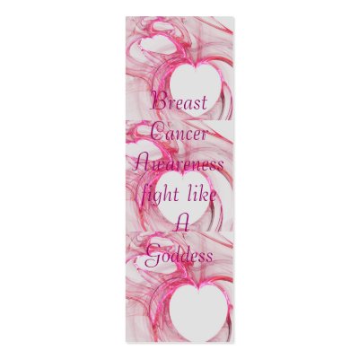 Breast Cancer Awareness Bookmarks Business Card Template by rondajfractalart