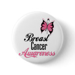 Breast Cancer Awareness Butterfly Buttons