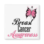 Breast Cancer Awareness Butterfly Magnet