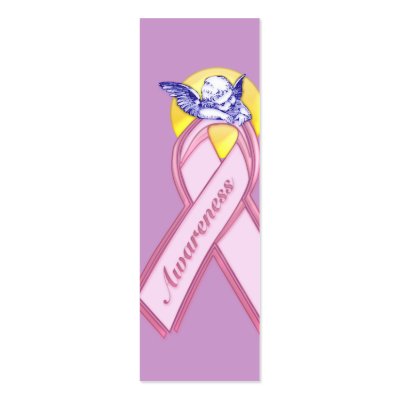 Breast Cancer Awareness Cherub Bookmarks Business Cards by emcityturtle