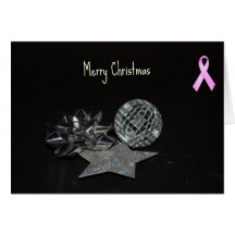 Breast Cancer Awareness Christmas greeting card.