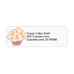 Breast Cancer Awareness Cupcake Custom Return Address Labels