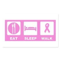 Breast cancer  Awareness eat sleep walk Rectangular Sticker