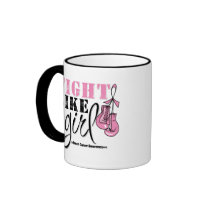 Breast Cancer Awareness Fight Like a Girl Coffee Mugs