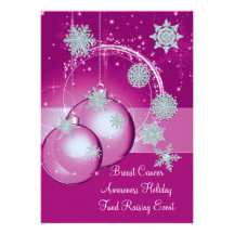 Breast Cancer Awareness Fund Raising Christmas Invitations