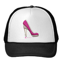 Breast Cancer Awareness Glitter Pearl Pump Trucker Hat