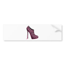 Breast Cancer Awareness Leopard Bootie Bumper Sticker