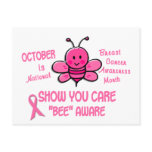 Breast Cancer Awareness Month Bee 1.1 postcards