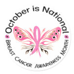 Breast Cancer Awareness Month Butterfly 3.3 Stickers