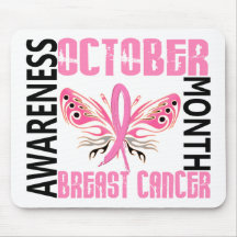 Breast Cancer Awareness Month Butterfly 3.4 Mousepad