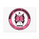Breast Cancer Awareness Month Butterfly Circle Postcards