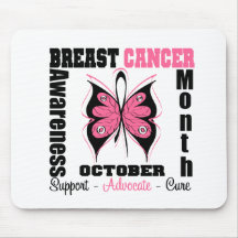 Breast Cancer AWARENESS Month Butterfly Mousepads