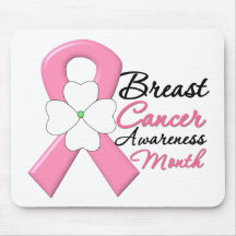 Breast Cancer Awareness Month FLOWER Ribbon Mouse Pads