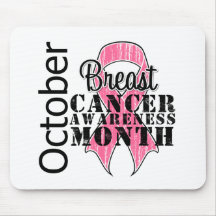 Breast Cancer Awareness Month Ribbon October Mouse Pads