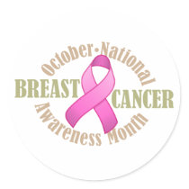 Breast Cancer Awareness Month Round Sticker