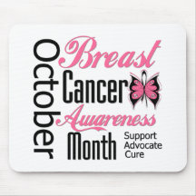 Breast Cancer Awareness Month Script Butterfly Mousepad