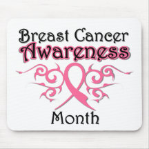 Breast Cancer Awareness Month Tribal Ribbon Mousepad