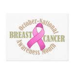 Breast Cancer Awareness Month White Postcard