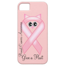 Breast Cancer Awareness - Pink Owl Ribbon iPhone 5 Cover