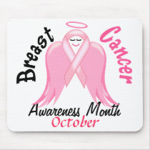 Breast Cancer Awareness - Pink Ribbon Angel Mouse Pad