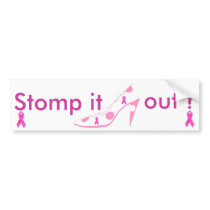 Breast Cancer Awareness Pink Ribbon Bumper Stickers