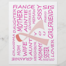 BREAST CANCER AWARENESS PINK RIBBON DESIGN PERSONALIZED FLYER