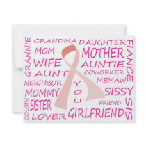 BREAST CANCER AWARENESS PINK RIBBON DESIGN INVITATION