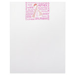 BREAST CANCER AWARENESS PINK RIBBON DESIGN PERSONALIZED LETTERHEAD
