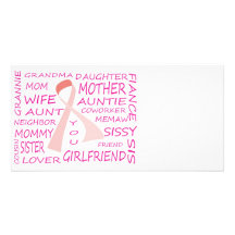 BREAST CANCER AWARENESS PINK RIBBON DESIGN PHOTO CARDS