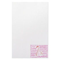 BREAST CANCER AWARENESS PINK RIBBON DESIGN STATIONERY PAPER