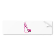 Breast Cancer Awareness Pink Ribbon Heel Bumper Stickers