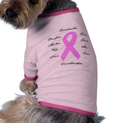 Breast Cancer Awareness Ribbon Doggie's T-shirt Pet T-shirt by katie37