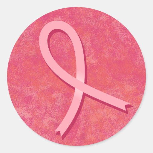 Breast Cancer Awareness Ribbon Round Sticker