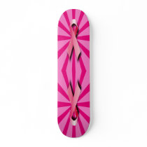BREAST CANCER AWARENESS RIBBONS SKATE BOARD DECK