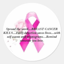 Breast Cancer Awareness "Spread the Word" Round Stickers