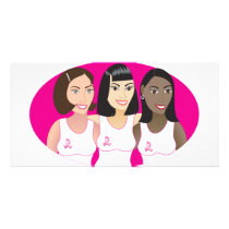 Breast Cancer Awareness Women Custom Photo Card
