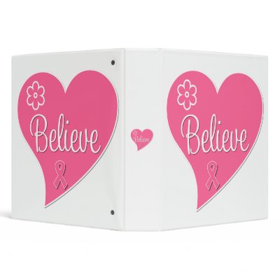 Breast Cancer Believe Heart Binder by giftsforawareness