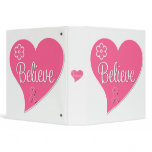 Breast Cancer Believe Heart Binder