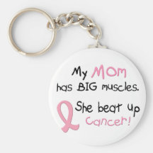 Breast Cancer BIG MUSCLES 1.1 Mom Keychains