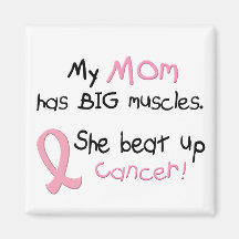 Breast Cancer BIG MUSCLES 1.1 Mom Magnet