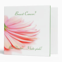 Breast Cancer Binder Pink Gerbera Daisy