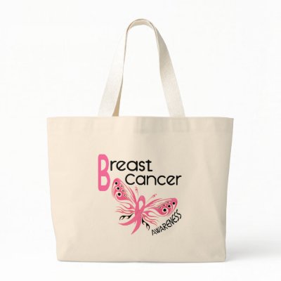 Breast Cancer BUTTERFLY 3.1 Tote Bags by awarenessgifts