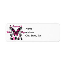 Breast Cancer Butterfly 7 Return Address Label