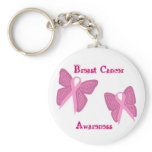 Breast cancer butterfly ribbons key chain