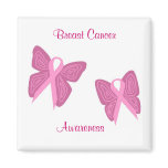 Breast cancer butterfly ribbons magnet