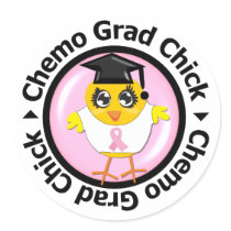 Breast Cancer Chemo Grad Chick Stickers